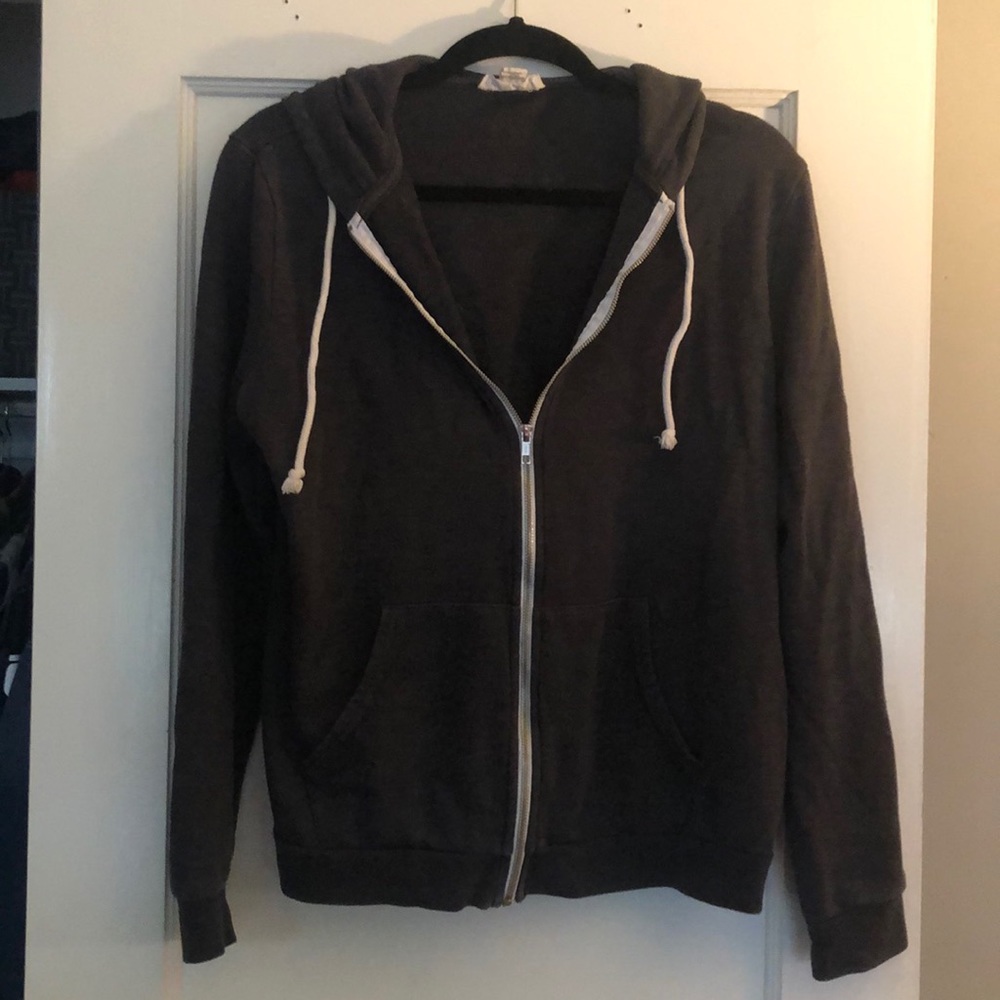 Large Heather Grey Forever 21 ZIP Up Hoodie